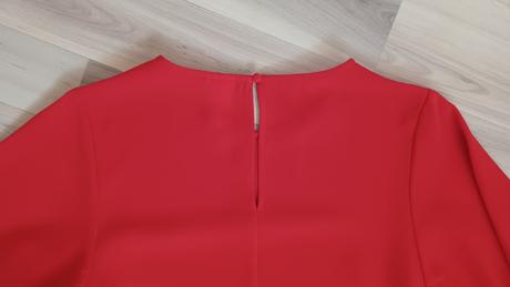 Červené voľné šaty s perlami, h&m,m