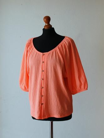 Letná mušelínová blúzka v koralovej farbe, f&f,xl