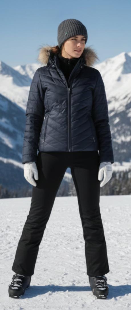 Modrá lyžiarská zimná bunda s kožušinou, mckinley,s