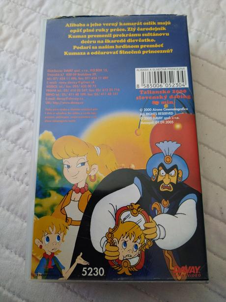 Retro vhs kazeta alibaba a slnečná princezná, 
