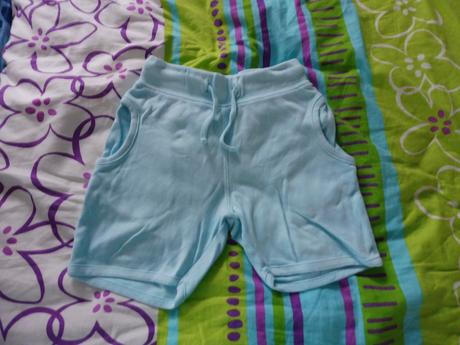 Bavlnené svetlomodré kraťasky h&m 86, h&m,86
