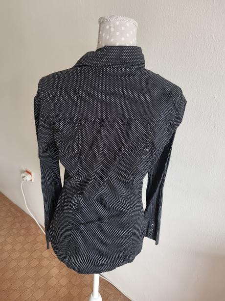 Čierna bodkovaná blúzka 38, kenvelo,38