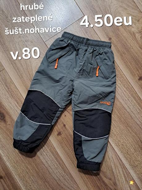 Zateplené šuštiakové nohavice, 80