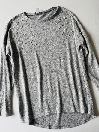 Amisu asymetrický pulover s perličkami vel.s-m, amisu,m