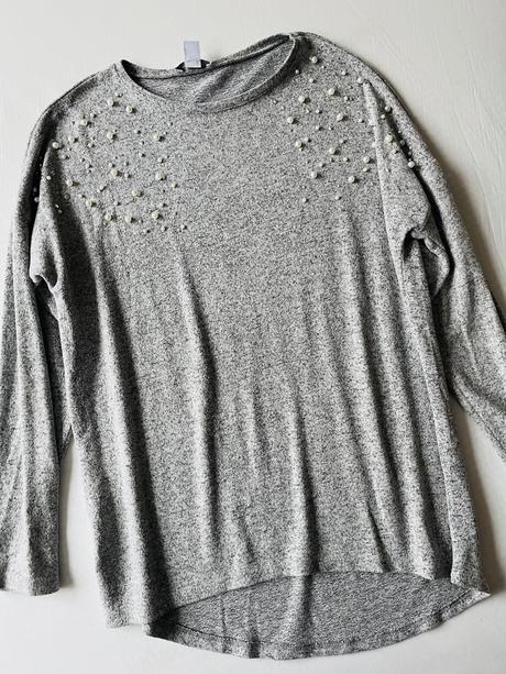 Amisu asymetrický pulover s perličkami vel.s-m, amisu,m