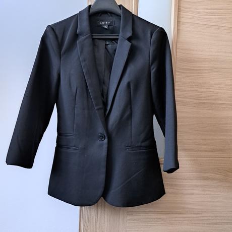 Čierne dámske sako s 3/4 rukávmi, amisu,m