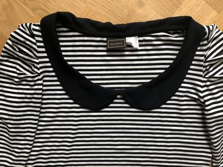 Rainbow čiernobiele tričko s golierikom, s