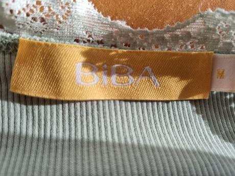 Mentolovy top s cipkou biba m, m