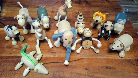 Drevené zvieratká zo zoo, edukačné hračka, 