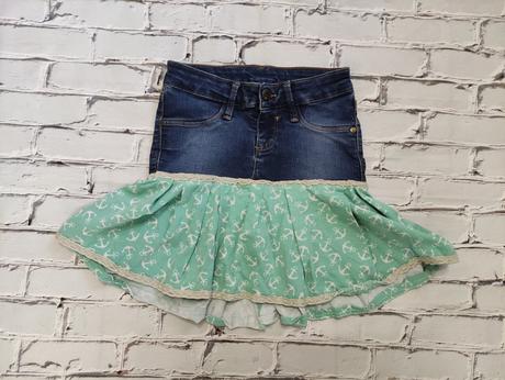 Riflová sukňa, top stav, 122