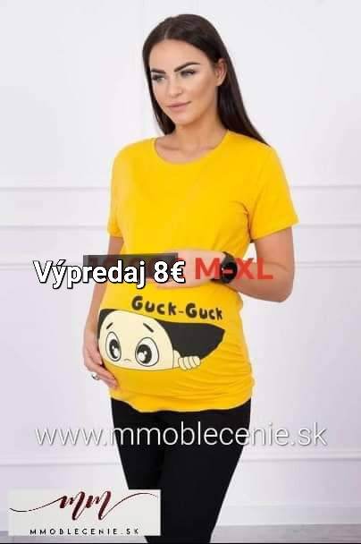 Tehotenské tričko - horčica, l / m / xl