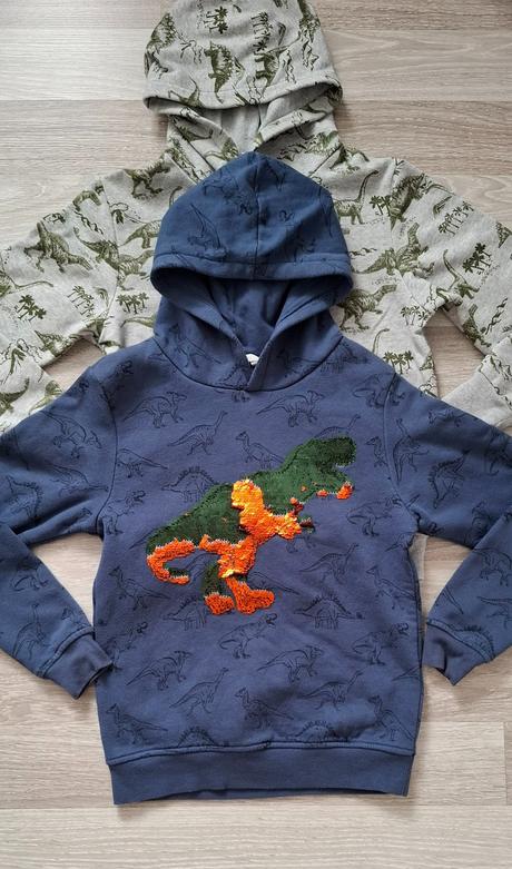 Mikina dinosaury 3ks vel. 134/140 h&m a f&f, h&m,134