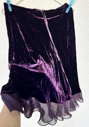 Zamatová sukňa s hodvábom, s