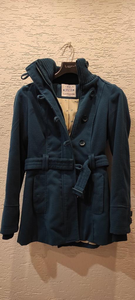 Tyrkysovy kabát xs, c&a,34