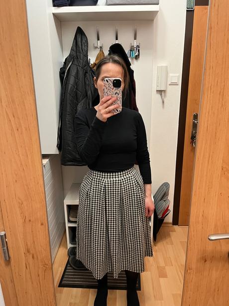 Károvaná sukňa, s