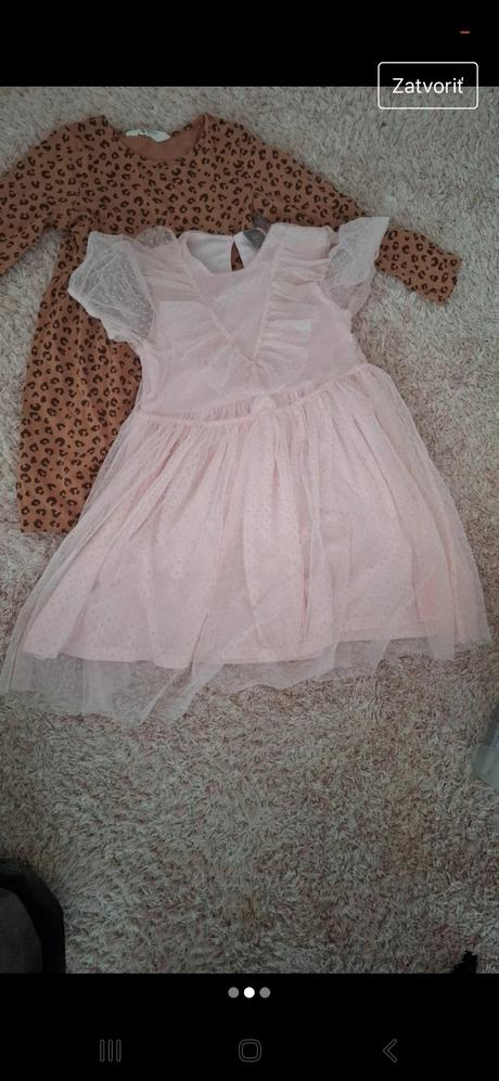 Ružové šaty krátky rukáv, 122