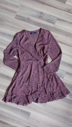 Vzorované šaty s jemným leopardím vzorom, l