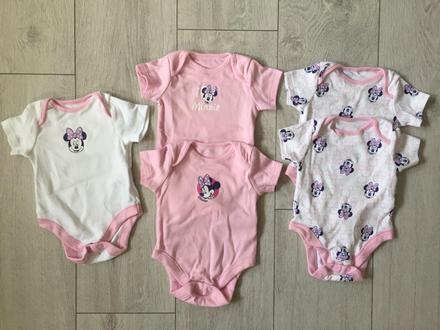 Dievčenske body minnie 5ks, 0-1mesiac, disney,56