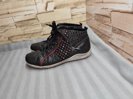 Rieker - remonte 38 - dámske kožené čierne topánky, rieker,38