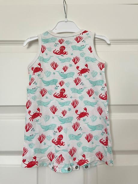 Letny romper/dupacky s kratkym rukavom, 80