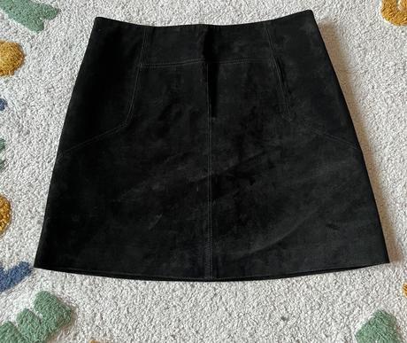 Čierna kožená sukňa, h&m, s/36, h&m,s