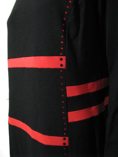 Červeno-čierne šaty s prúžkami, xl