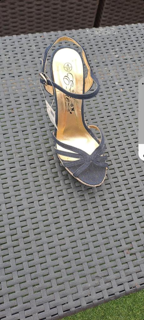 Nové riflové topánky na platforme, 37