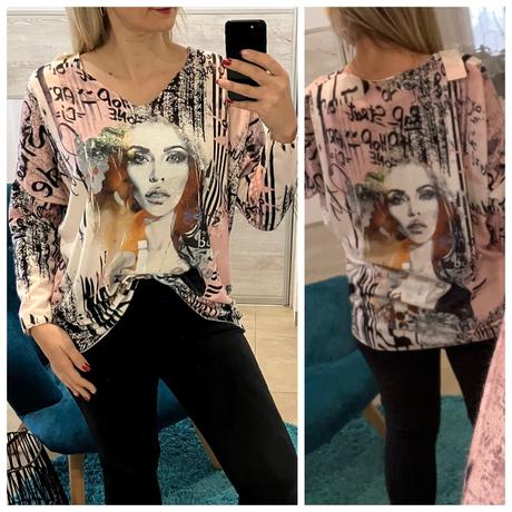 Dámske huňaté vzorované tričko (uni), l / m / s / xl