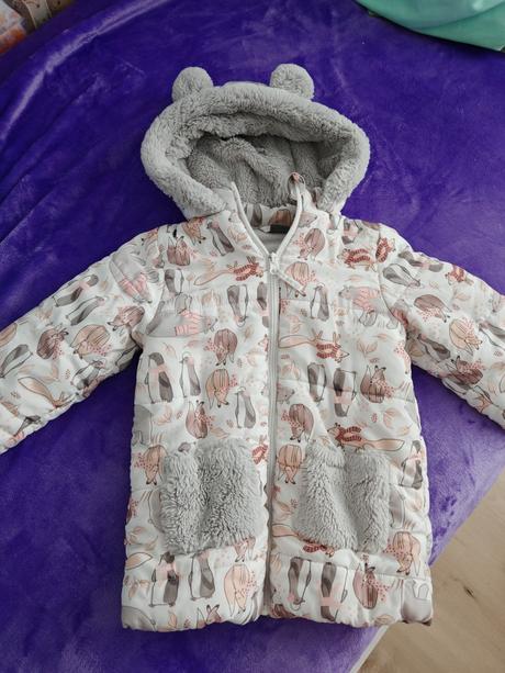 Krásna bunda zimná vyteplená flisom 110, 104