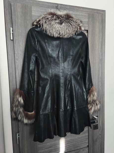 Kozeny kabat s polarnou liskou rivorossi, s