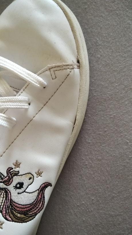 Biele tenisky s jednorozcom, h&m,37