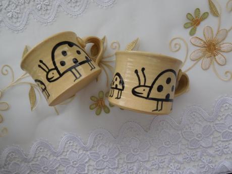 Hrnček keramický 2 kusy-lienka, 