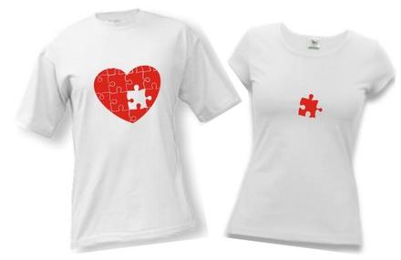 Tričko pre párik - puzzle, l / m / s / xl / xxl
