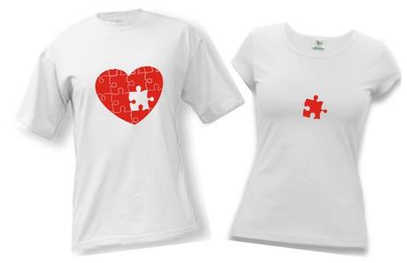 Tričko pre párik - puzzle, l / m / s / xl / xxl