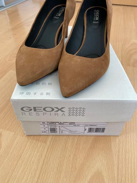 Krasne elegantné lodičky geox respira z brúsenej k, geox,36