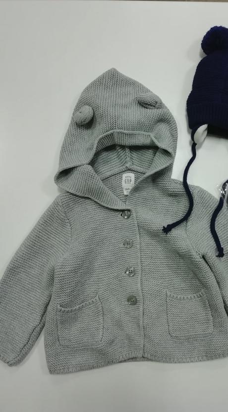 Sivý sveter na gombíky, gap,80