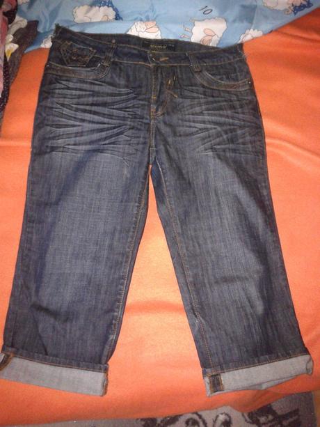 Rifľové nohavice pod koleno, xxl