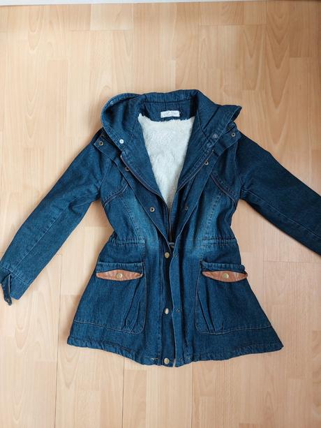 Rifľová bundička s kožušinkou, xs