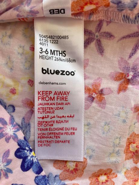 Kvetovane letne saty s klobucikom, bluezoo,68