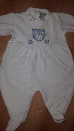 Zamatové dupačky s mačičkou, h&m,62