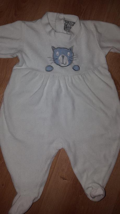 Zamatové dupačky s mačičkou, h&m,62