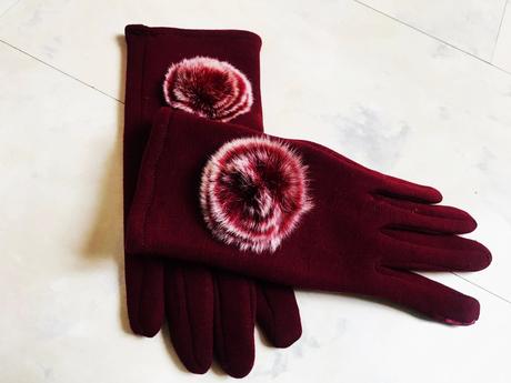 Luxusné zateplené rukavice s kožušinkou, l