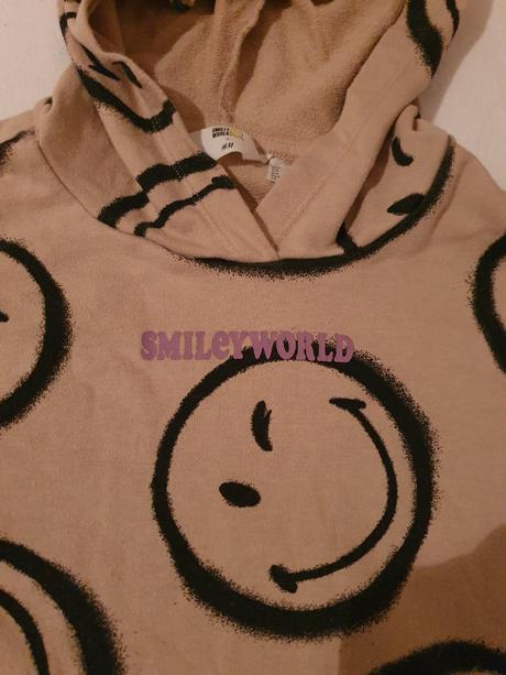 Kratka mikina so smajlikmi, h&m,146