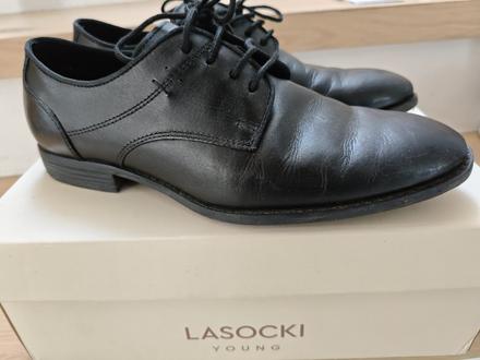 Čierne kožené topánky, lasocki,38