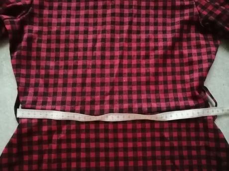 Červené kockované šaty, vl, l