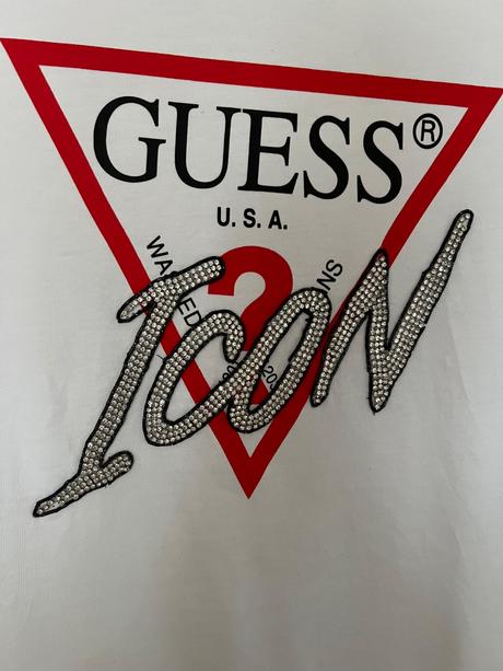 Guess tričko s kamienkami, guess,l