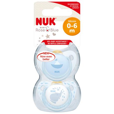 Nuk latexový cumlík rose&blue 0-6m, 2ks, nuk