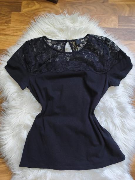 Dámske štýlové čierne tričko, h&m,m