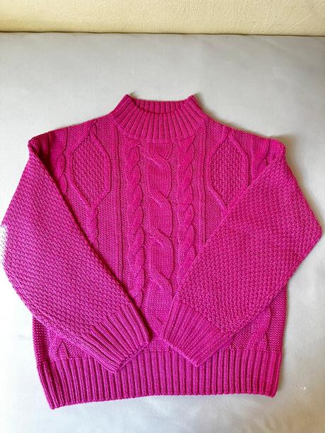 Rúžový pletený sveter - nový, c&a,s