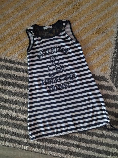 Pásikavé predĺžené tričko 152/158, 152